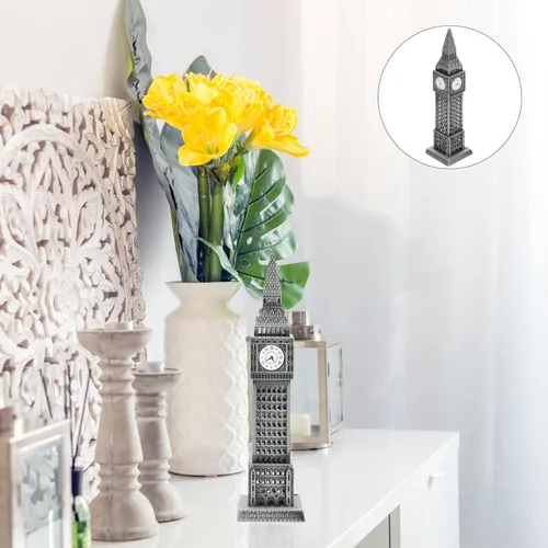 Miniatura 7 de Modelo Big Ben Modelo de Decoración Arquitectónica Modelo de Aleación Modelo de Construcción Decoración del Hogar Arquitectura Edificio Ornamento