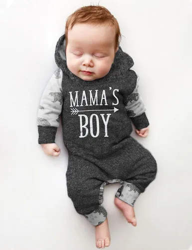 Miniatura 2 de Ropa de bebé niño, estampado de letras de manga larga mameluco ropa de bebé para niño