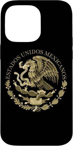 Miniatura 21 de iPhone 12 Pro Max Bandera de México sello del escudo de armas en caso sepia