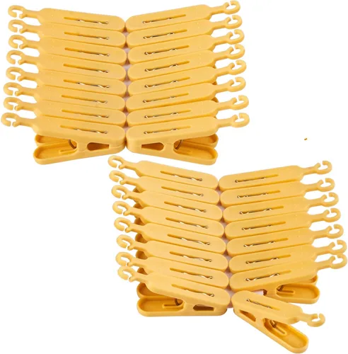 Miniatura 5 de Foshine Percha de goteo plegable de plástico con 32 clips de secado a prueba de viento, gancho para ropa interior, calcetines, brasieres, lencería
