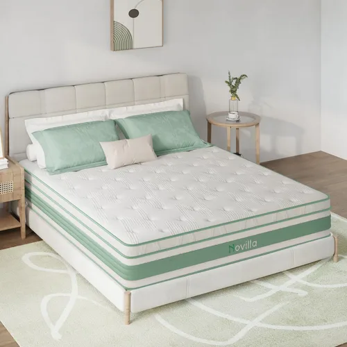 Miniatura 12 de Novilla Colchón individual XL para niños, colchón híbrido individual XL de 8 pulgadas, espuma y resortes para un sueño cómodo, bobinas de acero