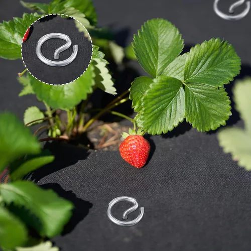 Miniatura 4 de 60 grapas de paisaje gruesas de calibre 7, estacas de jardín galvanizadas antioxidantes de 6 pulgadas, pasadores superiores circulares de paisaje