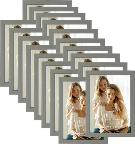 Miniatura 21 de Hoikwo 18 paquetes de marcos de fotos de plástico negro de 3.5x5 multifuncionales con cubierta de plástico para fotos familiares, obras de arte
