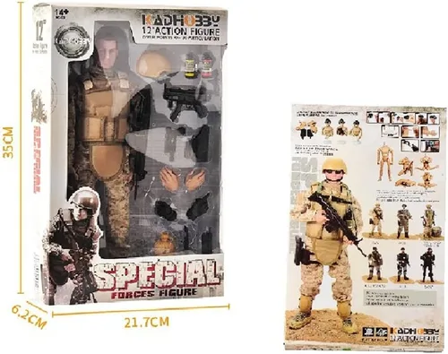 Miniatura 3 de Pipigirl Figura de acción de fuerzas especiales de 1/6 de 12 pulgadas, modelo de soldado flexible del equipo SWAT, para niños, adultos, sellos