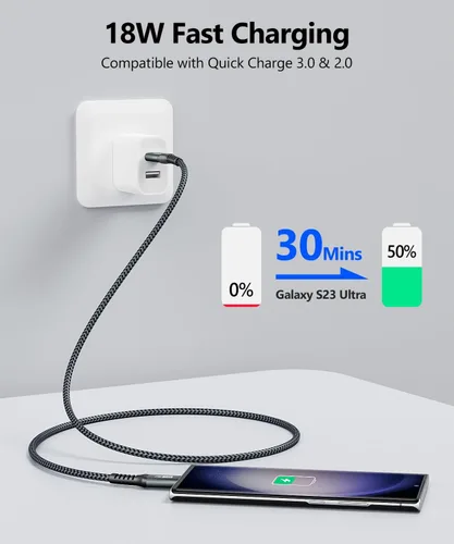 Miniatura 5 de SUNGUY - Cable USB de 10 Gbps para Android Auto, 33 cm, USB C 3.1 Gen2, transferencia de datos, cable USB C para CarPlay, carga rápida para iPhone