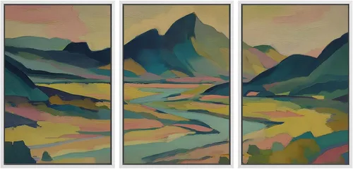 Miniatura 111 de SIGNWIN Lienzo enmarcado para pared, juego de arte tranquilo con reflejo de lago, acuarela, montaña y agua, ilustraciones modernas, arte abstracto