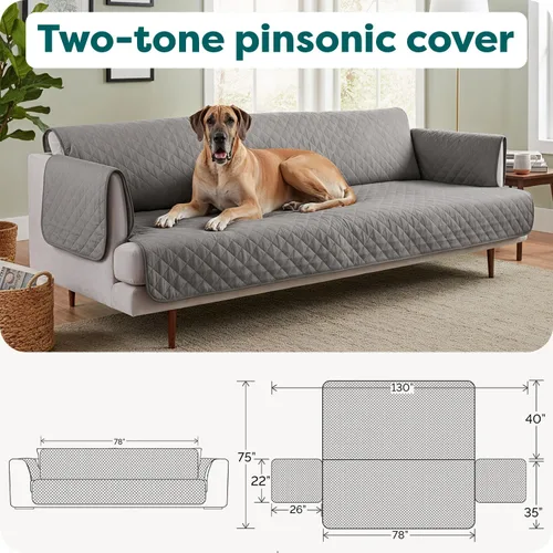 Miniatura 6 de Furhaven - Funda para muebles de sala de estar para perros y gatos, protector reversible de dos tonos, resistente al agua, lavable, color expreso