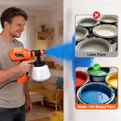 Miniatura 9 de Pulverizador de pintura para pintura de casa, pistola de pintura en aerosol HVLP de 800 W con 4 boquillas y 3 patrones, contenedor de aerosol