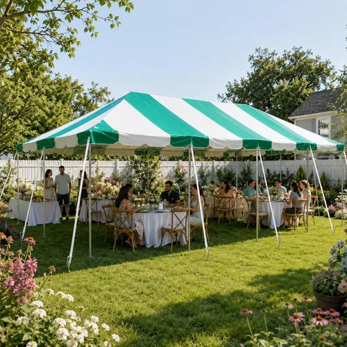 Miniatura 35 de Party Tents Direct Carpa para Fiesta de 20x30 - Marco de Acero - Gazebo al Aire Libre, Pabellón, Sombrilla para Sol, Refugio para Acampada - Verde