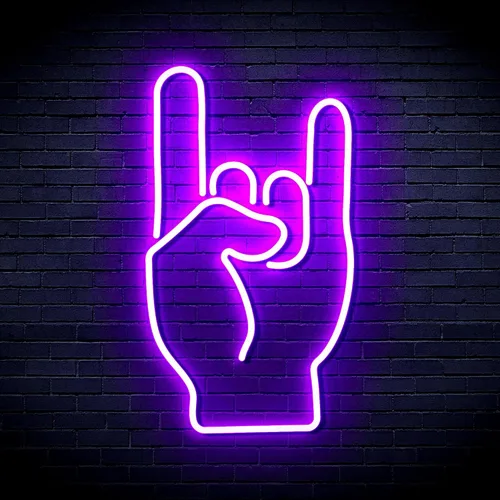 Miniatura 13 de AdvPro Rock On Hand Sign Flex Silicone LED Neon Sign - Azul - st16s32-fnu0067-b