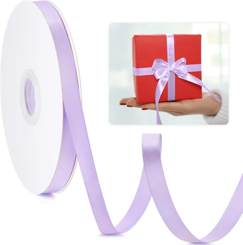 Miniatura 13 de Cinta blanca de 3/8 pulgadas, cinta de 50 yardas para envolver regalos, ramo de flores, manualidades, lazo, pelo de Leis, cintas de tela de satén