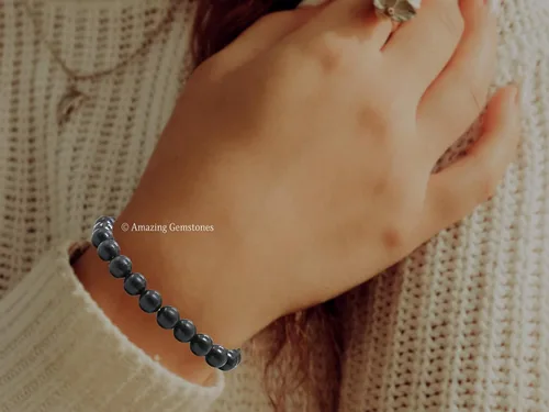 Miniatura 753 de Amazing Gemstone Pulsera de cristal para mujeres y hombres, pulsera de cristal curativo de protección, pulsera elástica con cuentas de piedras