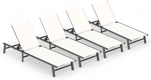 Miniatura 11 de Tumbona de Aluminio para Exteriores - Silla de Descanso Plegable y de Montaje Libre para Exteriores con 5 Respaldos Ajustables, Silla de Patio