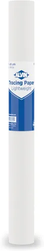 ALVIN 55W-A Rollo de papel de calcar ligero, blanco, adecuado para tinta, carbón, rotulador de punta de fieltro, para dibujar o detallar - 12