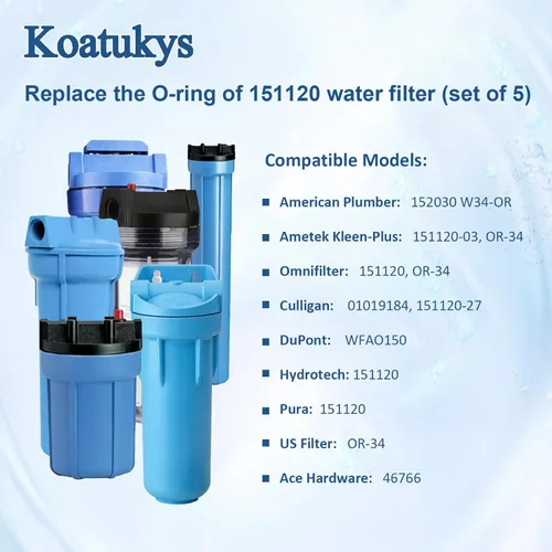 Miniatura 4 de 151120 - Junta tórica para filtro de agua compatible con carcasa de filtro de agua Pentek Culligan y American Plumber, sustituye a 152030 y W34-OR
