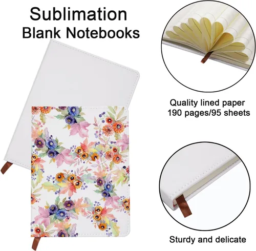 Miniatura 4 de 4 piezas de cuaderno en blanco para sublimación A6 de 190 páginas, cuaderno de sublimación en blanco, cuadernos de sublimación para suministros