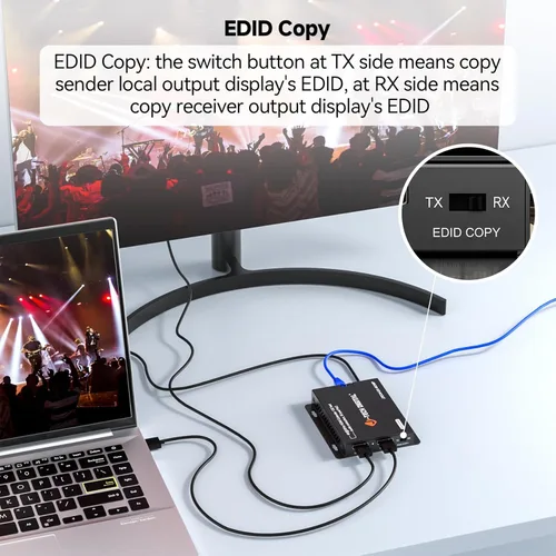 Miniatura 5 de J-Tech Digital Extensor HDMI 4K a través de Ethernet Cat6/Cat7, 4K@30Hz hasta 132 pies, 1080P hasta 230 pies, soporta puerto de extracción de audio