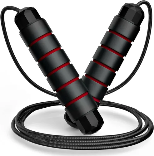 Miniatura 8 de Cuerda de saltar sin enredos de velocidad rápida, cable de salto con rodamientos de bolas para mujeres, hombres y niños, cuerda de saltar de acero