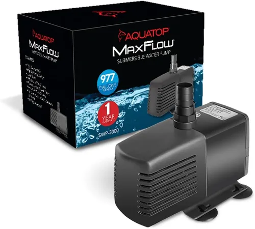 Miniatura 15 de Aquatop MaxFlow Bomba sumergible 343 GPH - Caudal ajustable para acuarios, sumideros, estatuas - Circulación eficiente del agua, SWP-1300 - Fácil