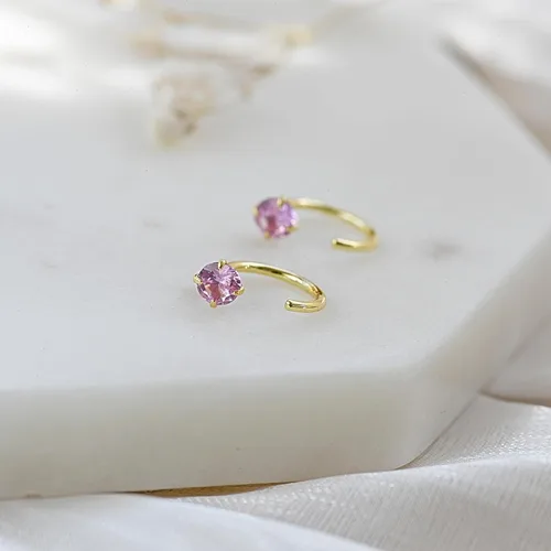 Miniatura 5 de Aretes pequeños de plata de ley 925 para mujer