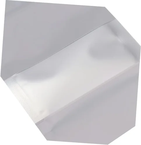 Miniatura 9 de 100 bolsas aluminizadas con cremallera con ventana transparente, bolsas selladas para alimentos blancos para almacenamiento para frutos secos, té