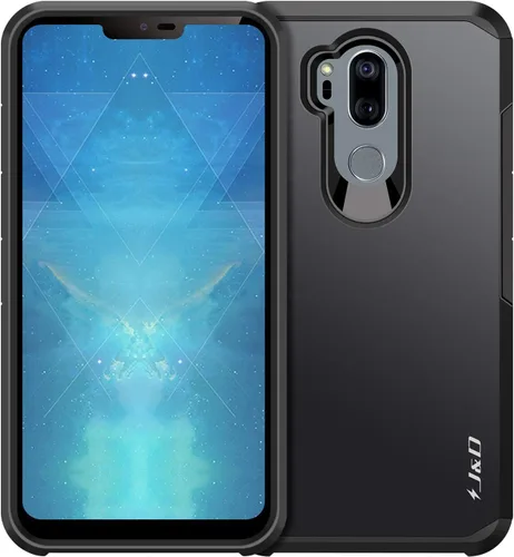 Miniatura 3 de J&D Funda protectora resistente de doble capa híbrida a prueba de golpes para LG G7 ThinQ, funda protectora resistente, color negro