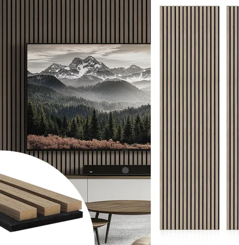 Miniatura 12 de CONCORD WALLCOVERINGS ™ Paneles de pared de madera, chapas 3D acústicas absorbentes de sonido para reducción de ruido e insonorización, cine