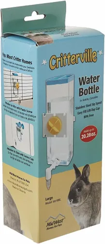 Miniatura 3 de MidWest Homes for Pets Botella de agua grande para animales, ideal para hámsters, ratones, cobayas y conejos, grande Transparente/Amarillo