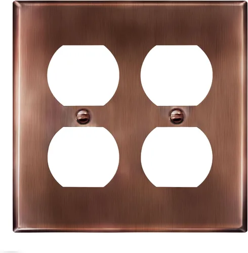 Miniatura 9 de ENERLITES Placa de pared de metal dúplex para receptáculos, cubierta de salida de acero inoxidable, resistente a la corrosión, tamaño de 1 banda