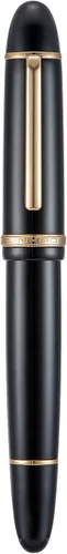 Miniatura 21 de Jinhao X159 Pluma estilográfica azul oscuro acrílica, tamaño 8 con punta fina, borde plateado, diseño clásico, pluma de escritura suave con Azul