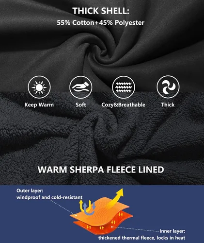 Miniatura 100 de GEEK LIGHTING Sudadera con capucha y cremallera para hombre, forro polar, chaqueta gruesa con capucha para invierno, cálida sudadera atlética