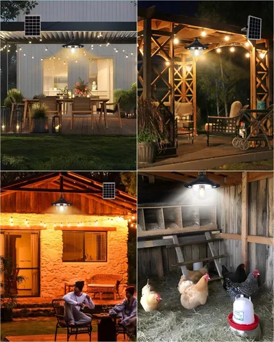 Miniatura 6 de AEQ - Luz solar de cobertizo para interiores y exteriores, 3000 lm, luces solares disponibles durante el día con control remoto, doble sensor