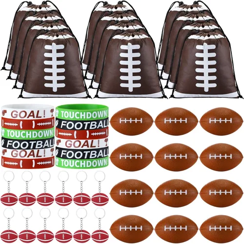 Miniatura 8 de Nuogo 48 piezas de regalos de fiesta de béisbol incluyen 12 bolsas de regalo de béisbol, 12 pulseras, 12 bolas de estrés, 12 mini llaveros