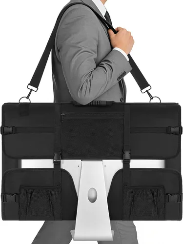 Miniatura 8 de Funda de transporte para monitor, funda de viaje para pantallas LCD de 24 pulgadas y monitores, bolsa protectora para monitor con asa de transporte