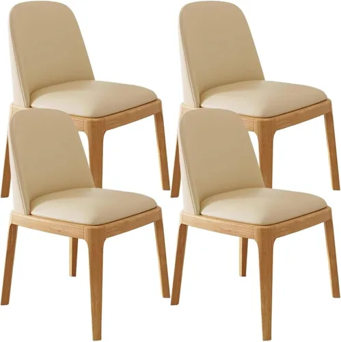 Miniatura 12 de Juego de 2/4 sillas de comedor, sillas de comedor de madera, silla tapizada para sala de estar, silla de vestíbulo sin brazos con respaldo curvo