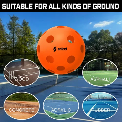 Miniatura 7 de Bolas de Pickleball Srikel para Exteriores - Bolas de Pickleball Aprobadas por USAPA, Diseño Roto-Moldeado Sin Costuras para Durabilidad, 4 Paquetes