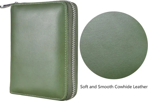 Miniatura 2 de Easyoulife Funda de cuero genuino para tarjetas de crédito RFID Travel Passport Wallet