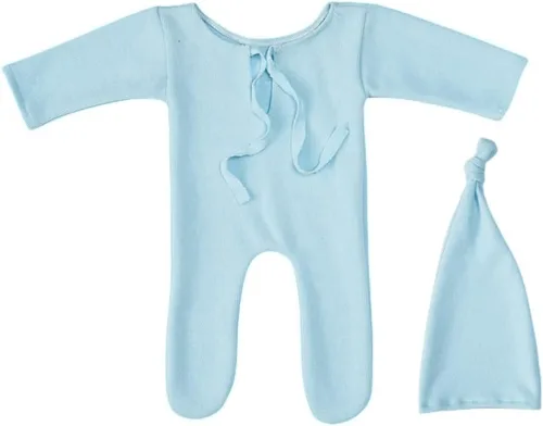 Miniatura 5 de Traje de fotografía para recién nacido, traje de bebé niño y niña, sesión de fotos de ganchillo, ropa de ganchillo, sombrero, pantalones, accesorio