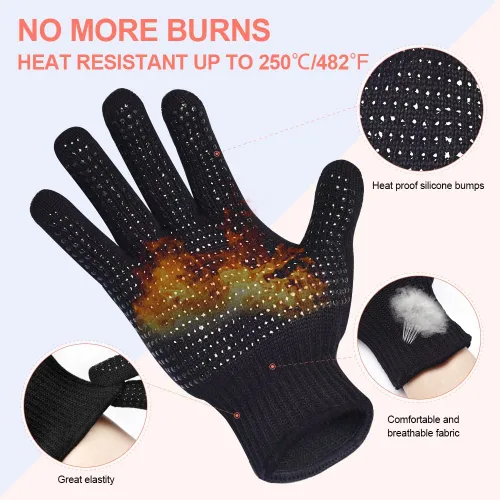 Miniatura 2 de IKOCO Guantes de calor para peinar el cabello, guantes resistentes al calor con bolsa de silicona para rizador, plancha plana, alisador