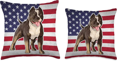 Miniatura 3 de American Bully Gifts & Accessories American Bully Breed-Bulldog - Almohada para perro, 16 x 16 pulgadas, multicolor