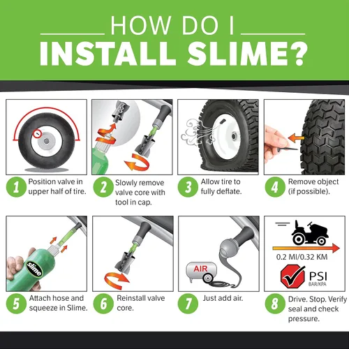 Miniatura 7 de Slime 10163 Sellador de reparación de pinchazos de neumáticos desinflados, previene y repara, todos los neumáticos sin cámara para vehículos todo
