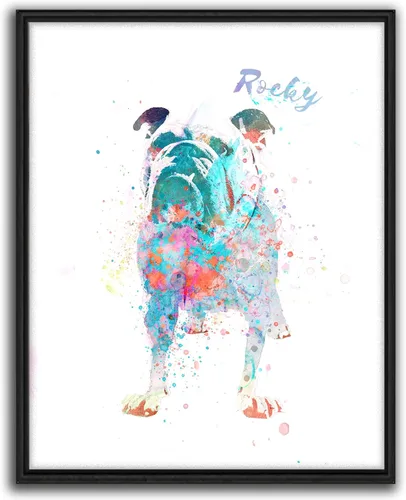 Miniatura 16 de Personal-Prints Regalo de arte personalizado para pared de perro, impresión artística moderna personalizada única de estilo acuarela La raza