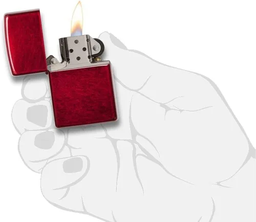 Miniatura 4 de Zippo Encendedor – Mensaje personalizado grabado en la parte trasera Color único a prueba de viento encendedor (Candy Apple Red #21063)