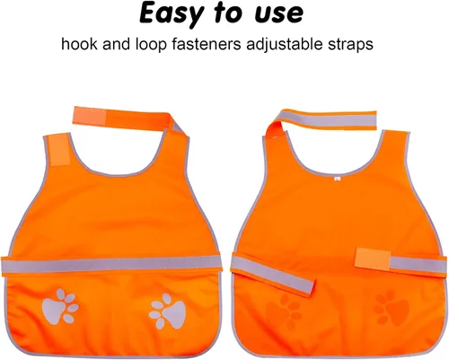 Miniatura 3 de Geyoga Chaleco reflectante para perro, 2 piezas, ajustable, chaleco de servicio de seguridad para perros, ropa de alta visibilidad, chaqueta