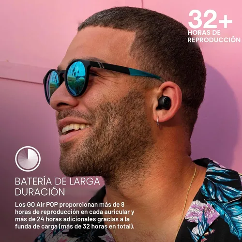 Miniatura 3 de JLab Go Air Pop Auriculares inalámbricos Bluetooth + funda de carga, Negro, Doble conexión, Resistencia al sudor IPX4, Conexión Bluetooth 5.1, 3