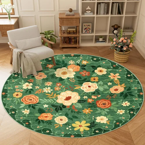 Miniatura 67 de DUKINO Alfombra de área de 6 x 9 pies, alfombra floral para sala de estar, ligera, antideslizante, lavable, alfombra de interior de pelo bajo