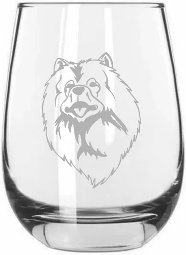 Miniatura 460 de Sakhalin Husky Dog - Copa de vino grabada personalizada de 15.25 onzas sin tallo