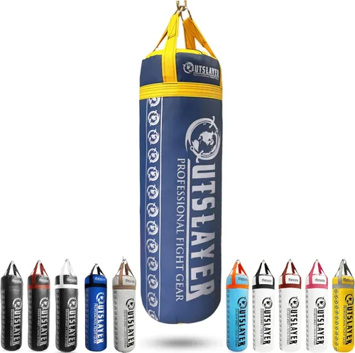 Miniatura 4 de Outslayer Saco de boxeo relleno de 80 libras y MMA fabricado en Estados Unidos Negro
