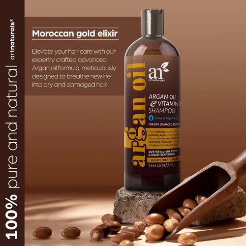 Miniatura 5 de Aceite de argán argánico Arte Naturals para pérdida de cabello, champú para el crecimiento del cabello, 16 onzas, sin sulfato, mejor tratamiento