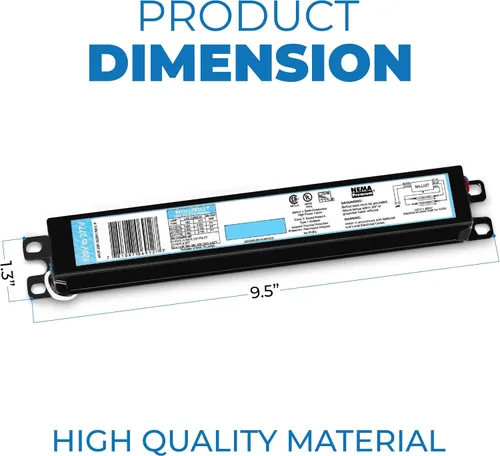 Miniatura 3 de OHLECTRIC Repuesto para ICN1P32-SC 1 Lámpara – Balastro Fluorescente T8, Reemplazo de Balastro Electrónico 120-277 Voltios, Arranque Instantáneo
